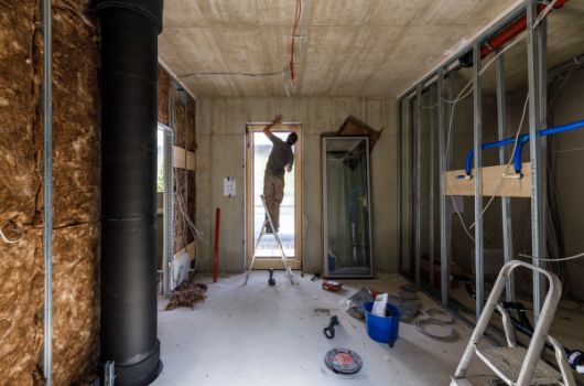 Einbau der Fensterelemente