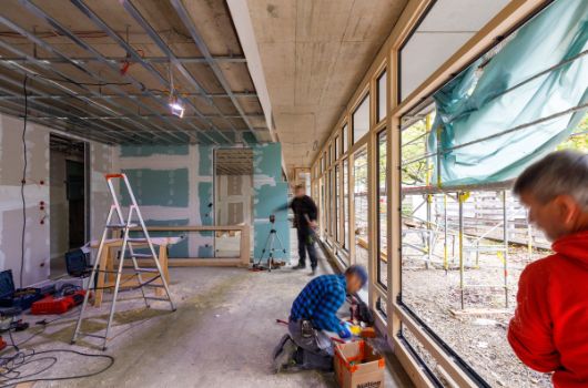 Montage der Fensterrahmen