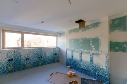 Mosaikfließen in den Nassräumen