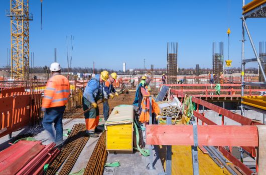 Eisenflechtarbeiten - Decke über Untergeschoss des Gymnasiums