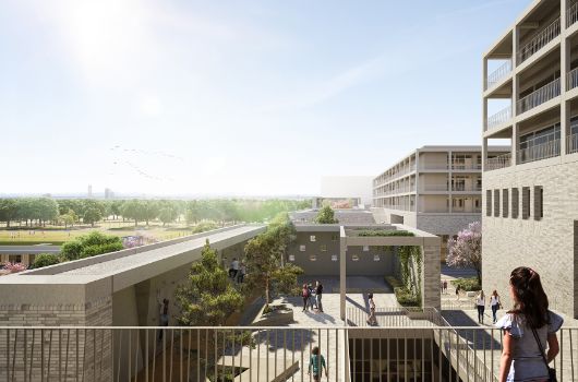 Visualisierung überdachter Pausenhof Gymnasium 2.Obergeschoss