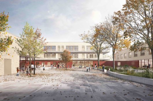 Visualisierung Eingangsbereich mit Innenhof