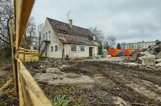 Blick von der Weißenseestraße nach Südosten