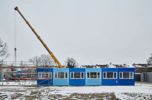 Ansicht vom Norden: Stück für Stück wächst das neue Gebäude