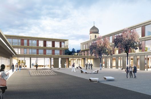 Visualisierung Schulzentrum Innenhof 