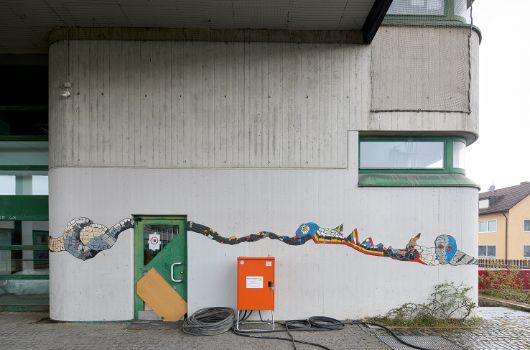 Detail Fassadengestaltung Haupteingangsbereich