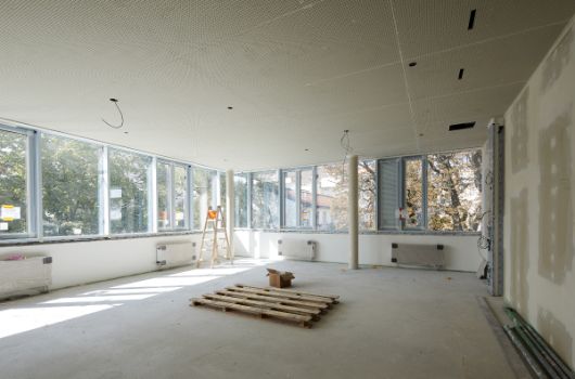 Neubau Klassenzimmertrakt, Blick Klassenzimmer 2.Obergeschoss Südwest