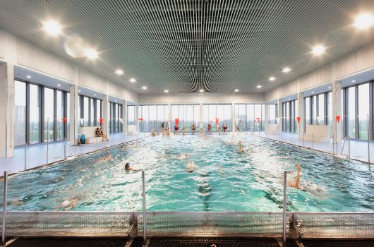 Blick in die barrierefreie Schwimmhalle