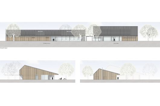 Ansichten Betriebsgebäude und Vereinsheim