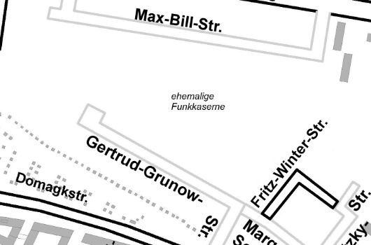 Verlauf Fritz-Winter-Straße ab 2013