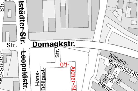 Verlauf Otl-Aicher-Straße 