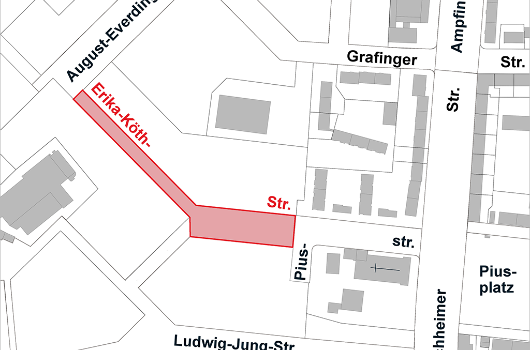 Straßenverlauf Erika-Köth-Straße