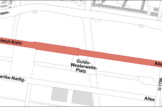 Helmut-Kohl-Allee Verlauf