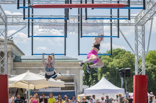 Ninja Parcours auf dem Muenchner Sportfestival