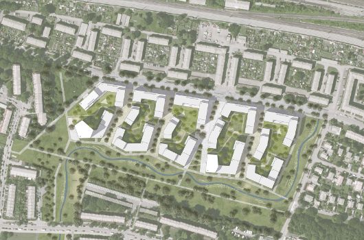 Siegerentwurf im Wettbewerb: Lageplan