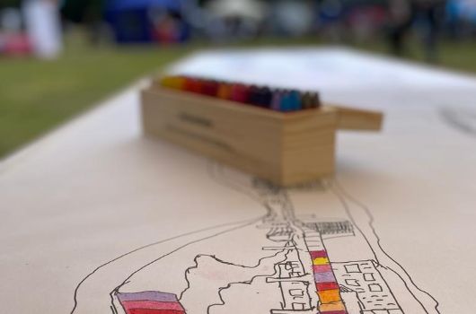 Ein eigens gestaltetes Ausmalbild von Neuperlach lud Jung und Alt ein, kreativ zu werden. 